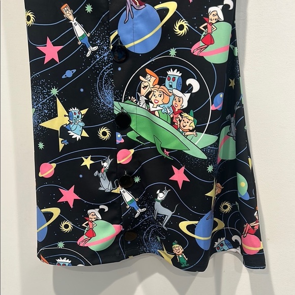Dolls Kill The Jetsons cosmic teen queen Colorful Cartoon Print mini Dress large - Picture 4 of 9